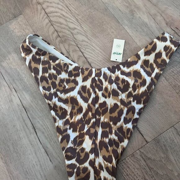 Aerie High Cut Cheeky Leopard Print Bikini Bottom NWT Size L - Picture 3 of 3
